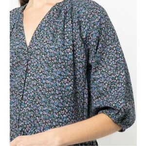 Apiece Apart Mitte Floral Print Longsleeve Dress